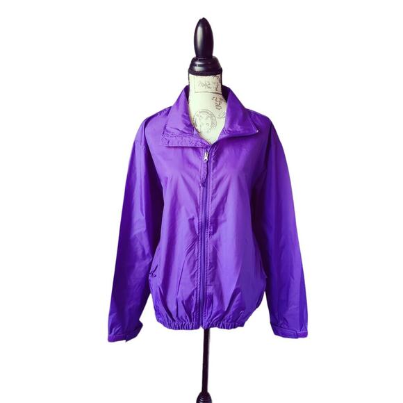 Tri-Mountain Windbreaker Nylon Lightweight Zipper Jacket Purple Size M NWT - Picture 2 of 7